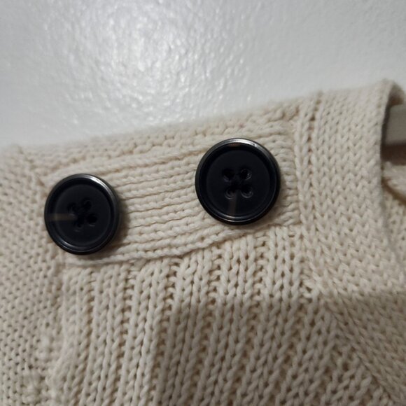 Talbots Cream Anchor Nautical Knit Pullover Sweater Size Medium Petite Women’s - Picture 3 of 6